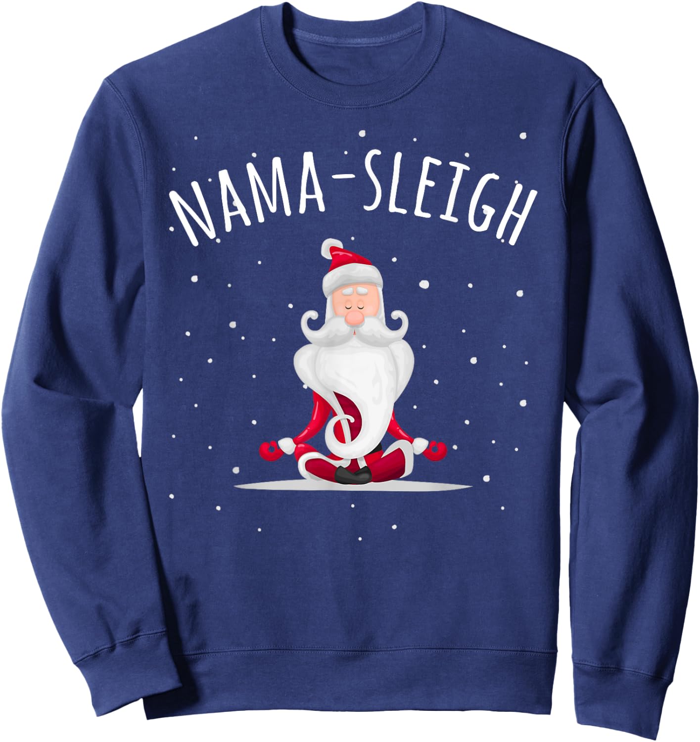 Nama-sleigh Namasleigh Funny Santa Yoga Christmas Lotus Pose Sweatshirt - Sweatshirt | Navy