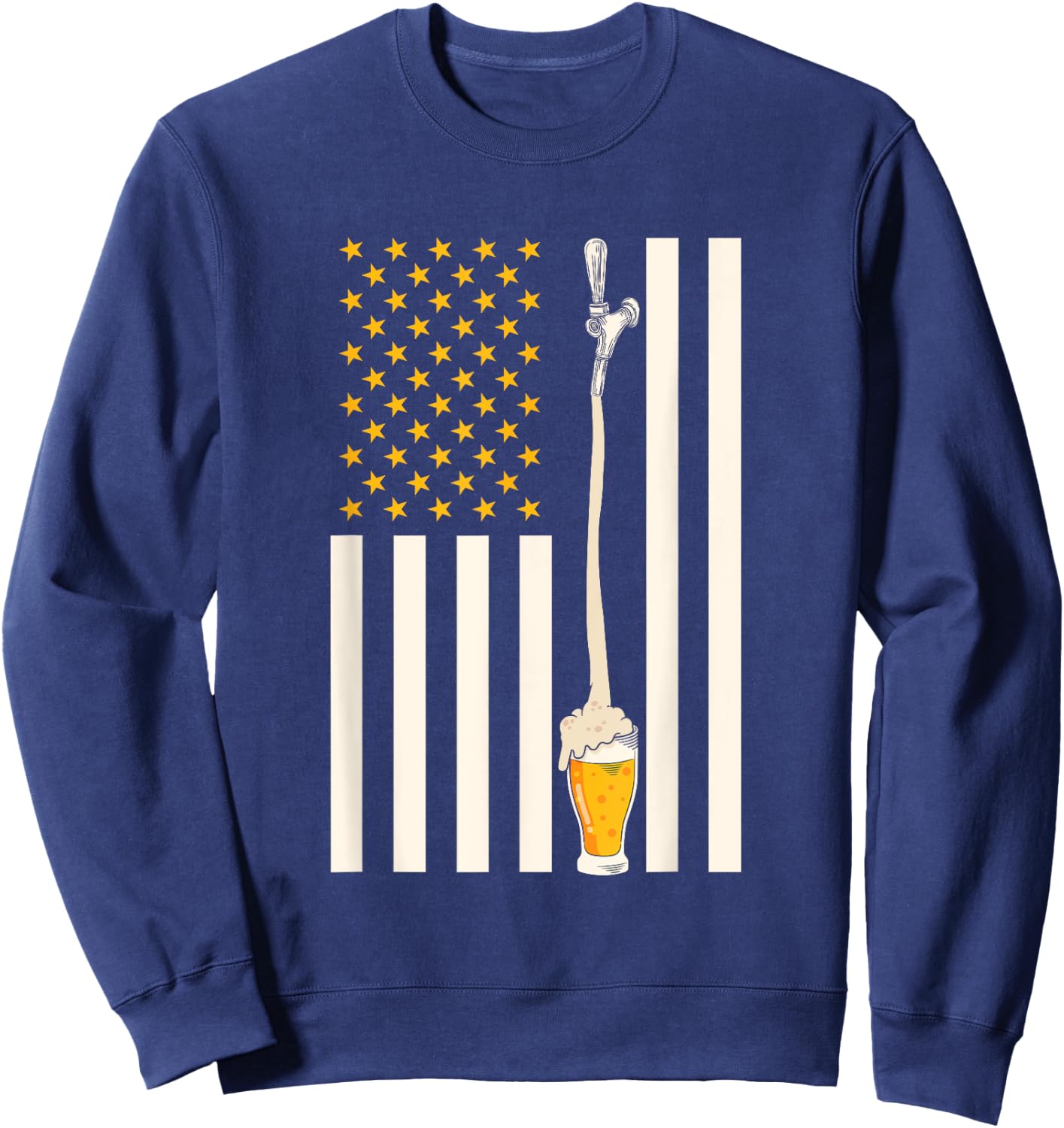 USA Flag Craft Beer Men Sweatshirt - Sweatshirt | Navy