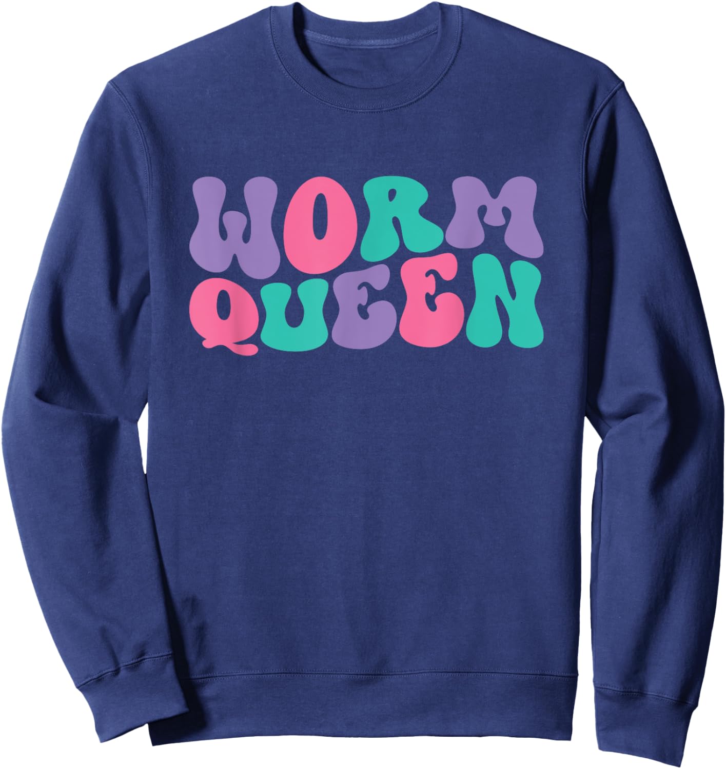 Worm Queen Worms Retro Vintage Wavy Groovy Sweatshirt - Sweatshirt | Navy