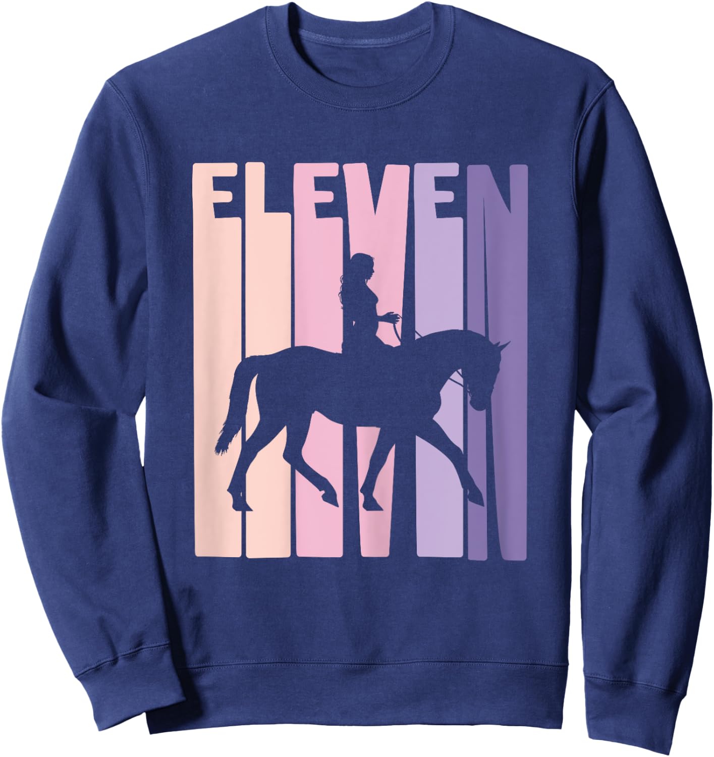 11th Birthday Gift Horse Rider Fan 11 Years Girls Sweatshirt - Sweatshirt | Navy