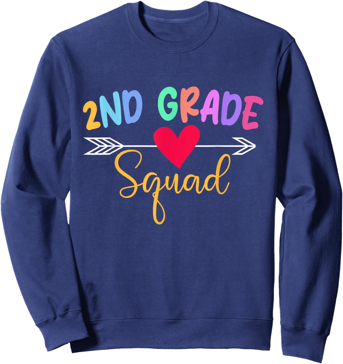 2nd Grade Squad - Teacher Student School Sweatshirt - Sweatshirt | Navy