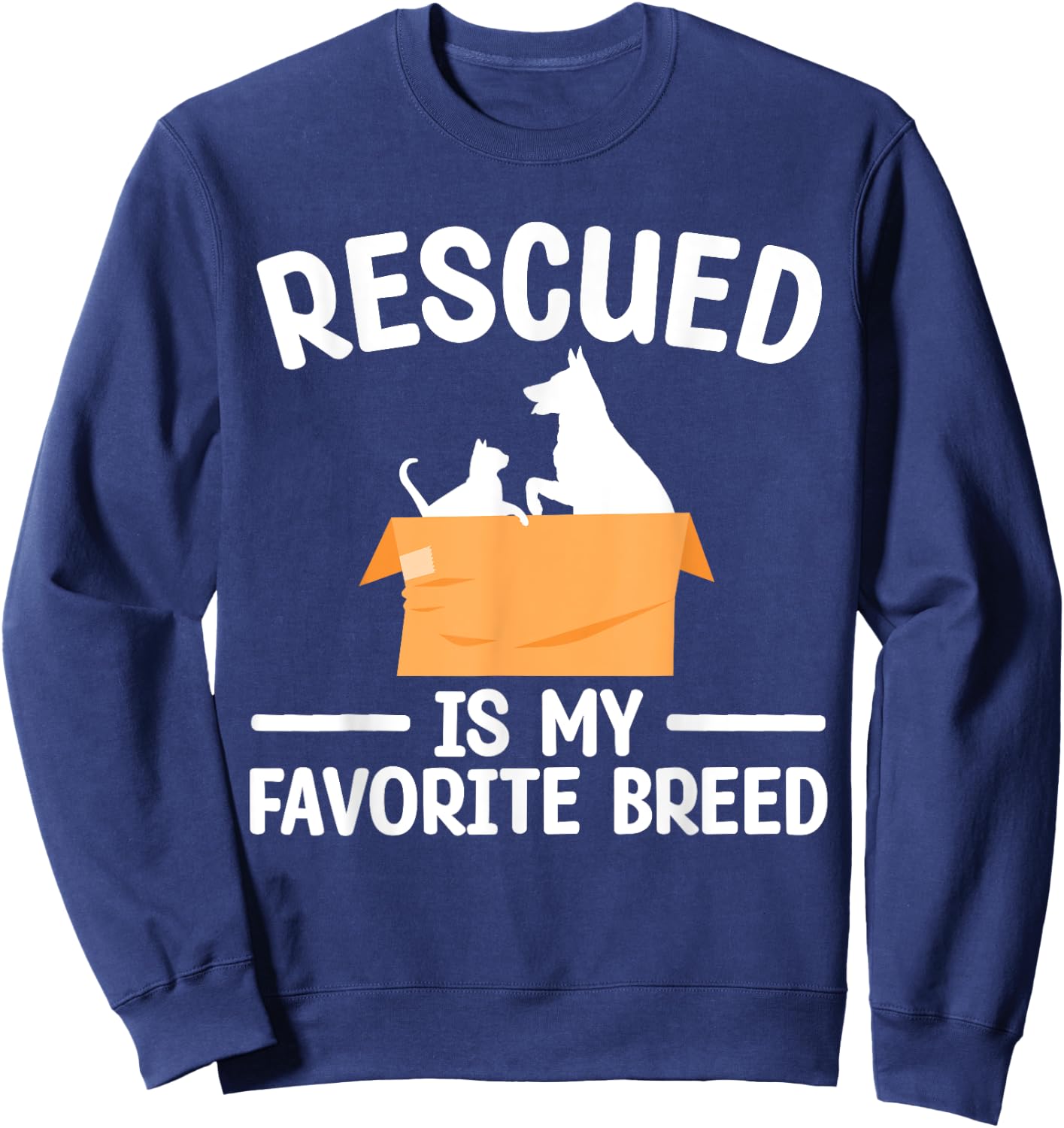 Animal Rescue Art Women Dog Cat Pet Rescuer Lover Sweatshirt - Sweatshirt | Navy