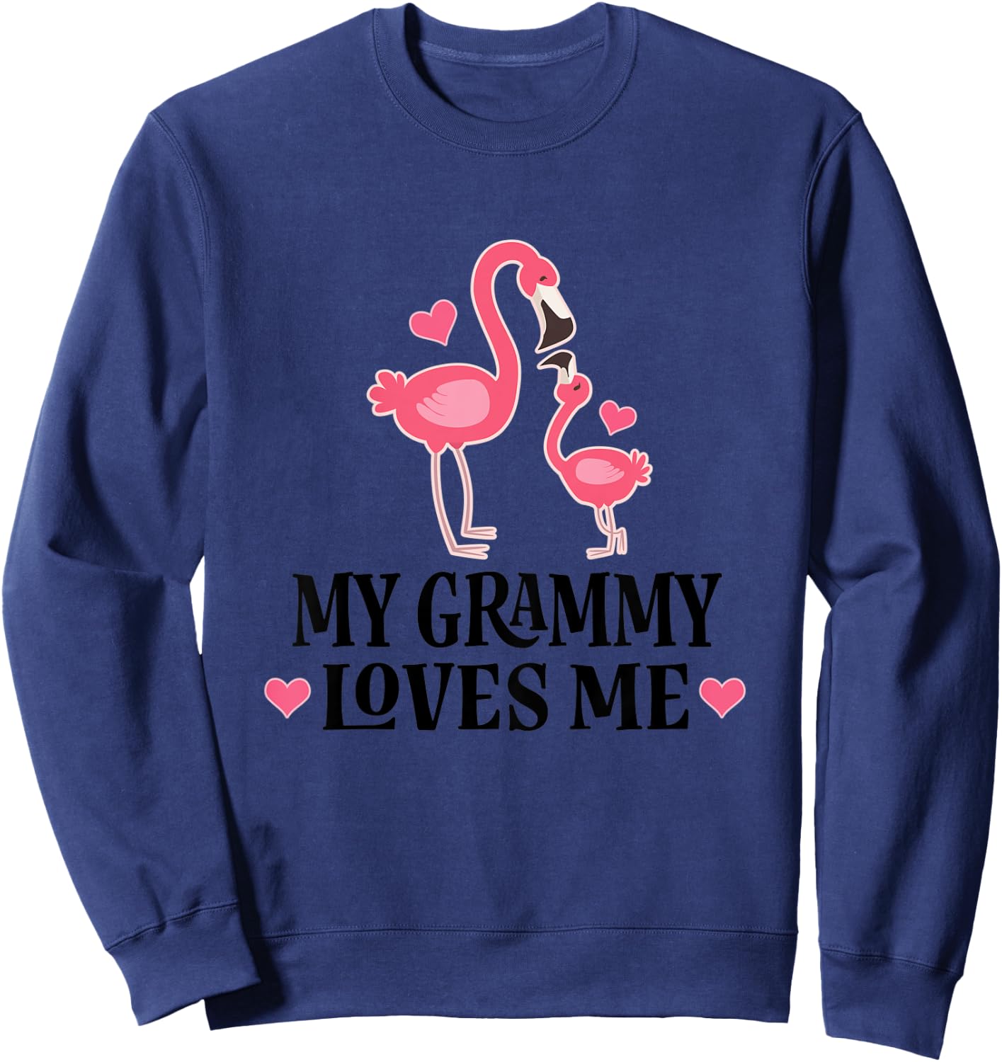 Kids Grammy Loves Me Cute Flamingo Gift Grandchild Sweatshirt - Sweatshirt | Navy