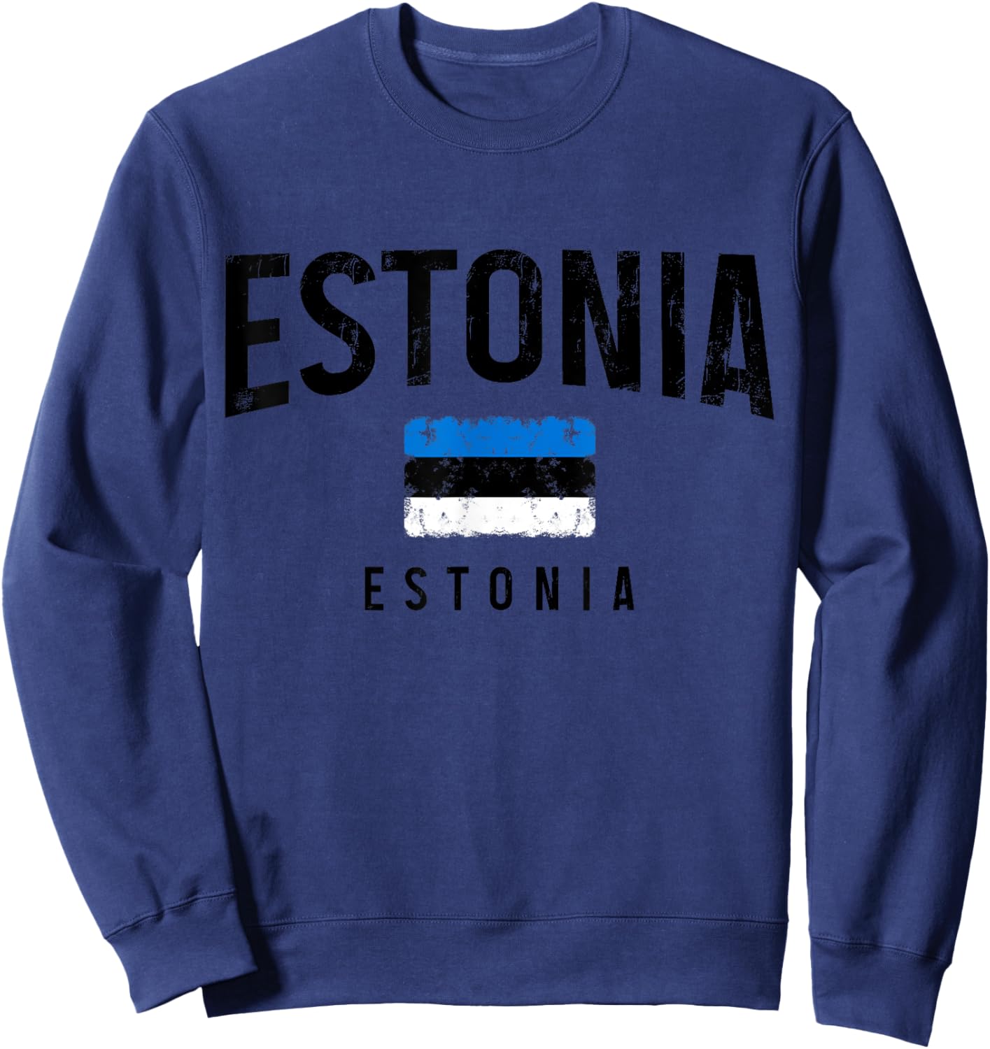 Estonia Estonia Estonian Flag Vintage Pride Sweatshirt - Sweatshirt | Navy