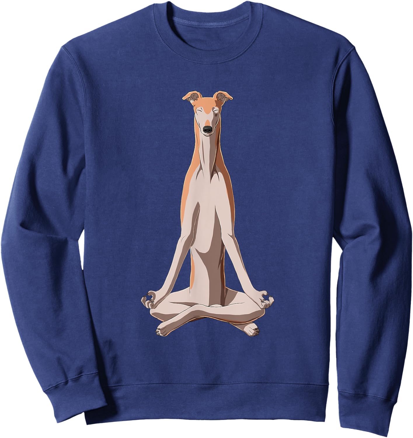 Funny Yoga Dog Greyhound Women Kids Sweatshirt - Sweatshirt | Navy