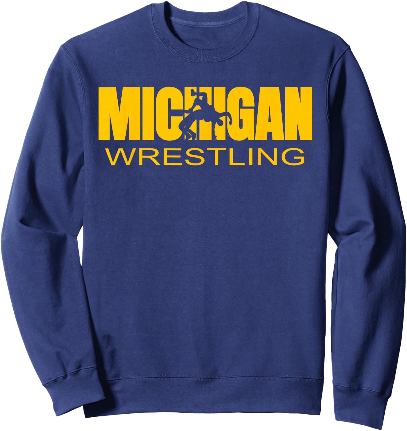 Michigan Wrestling Freestyle Wrestler MI The Wolverine State Sweatshirt - Sweatshirt | Navy