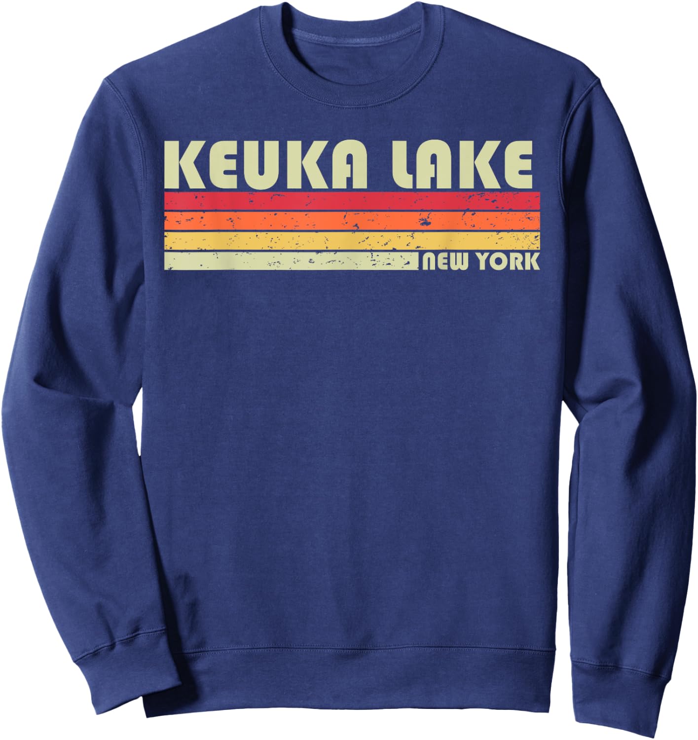 KEUKA LAKE NEW YORK Funny Fishing Camping Summer Gift Sweatshirt - Sweatshirt | Navy