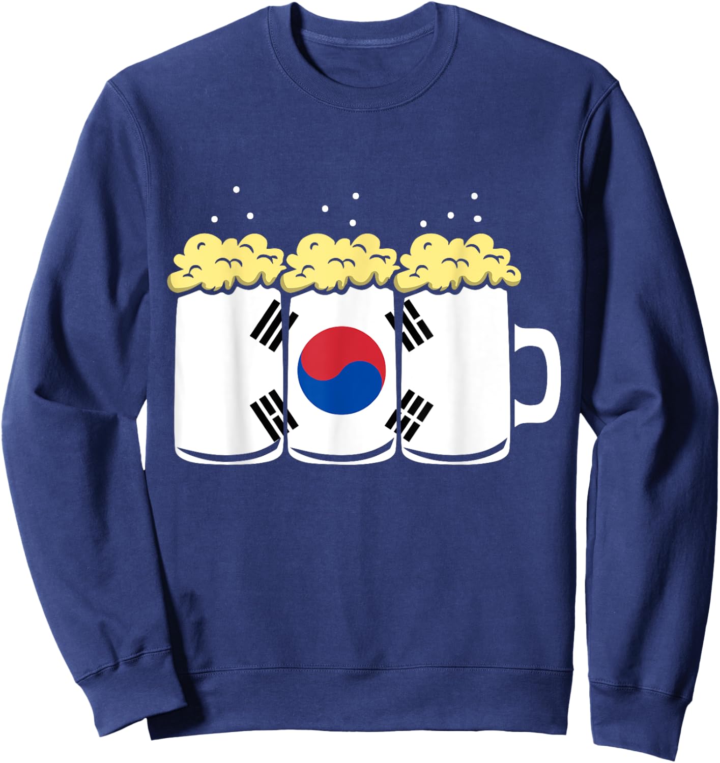 South Korea Flag Design for Beer Drinker Men Sweatshirt - Sweatshirt | Navy
