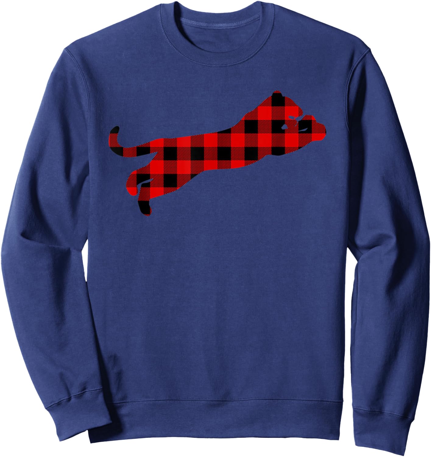 Cougar Red Buffalo Plaid Puma Animal Matching Family PJ Gift Sweatshirt - Sweatshirt | Navy