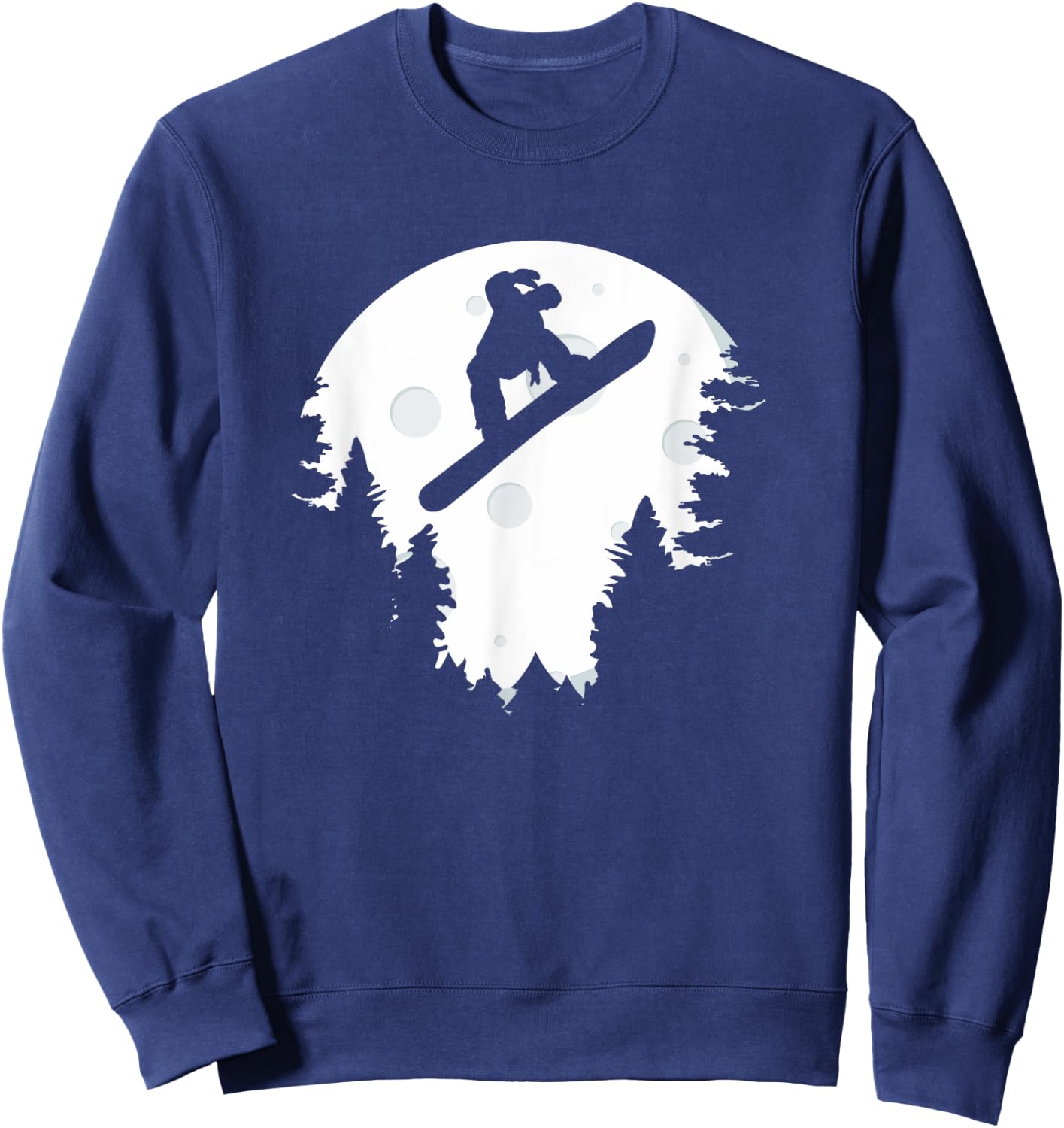 Funny Snowboard In Moon Boys Snowboarder Sweatshirt - Sweatshirt | Navy