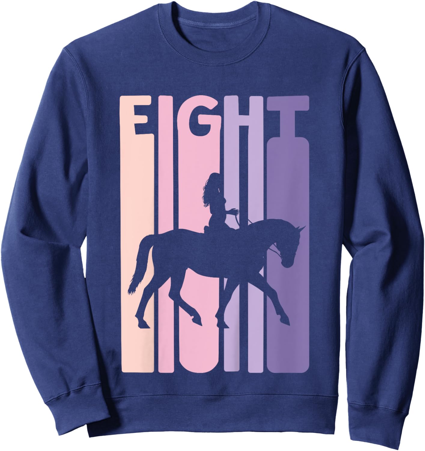 8th Birthday Gift Horse Rider Fan 8 Years Girls Sweatshirt - Sweatshirt | Navy