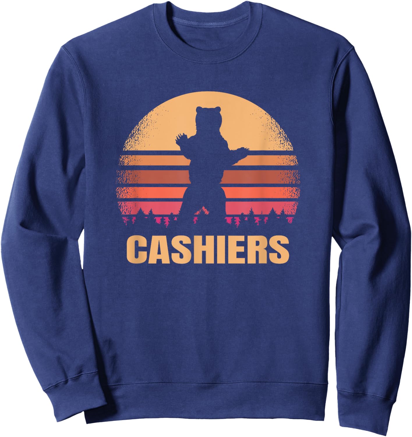 Cashiers North Carolina Vintage Bear NC Distressed 80s Gift Sweatshirt - Sweatshirt | Navy