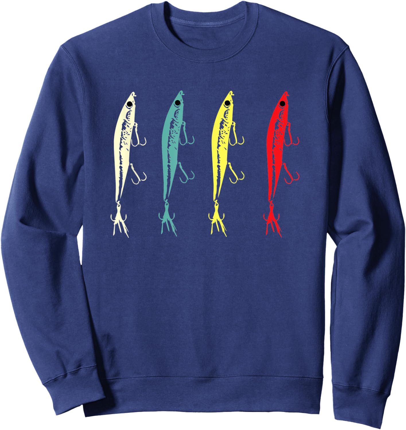 Retro Vintage Fishing Lures - Men / Women Bass Fishing Sweatshirt - Sweatshirt | Navy