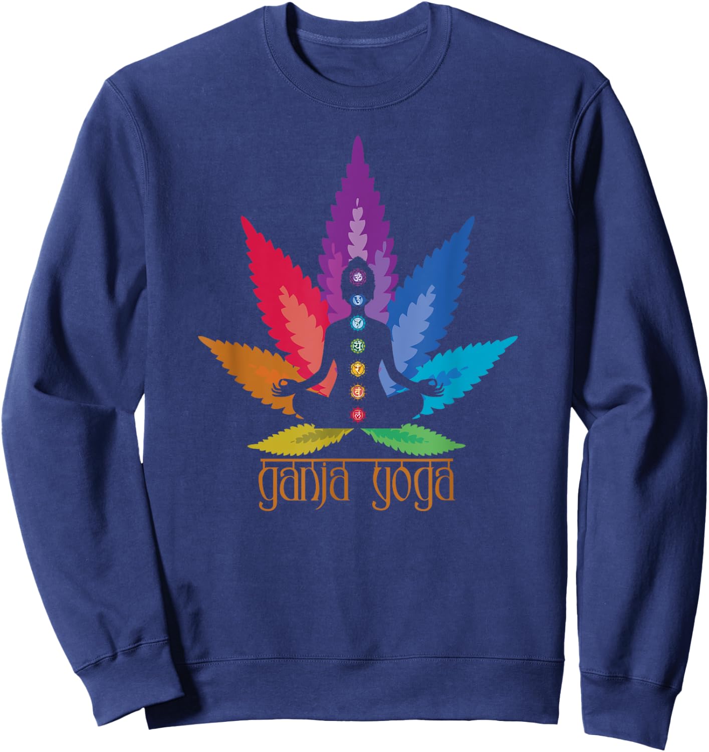Seven Chakras Ganja Yoga Sweatshirt - Sweatshirt | Navy