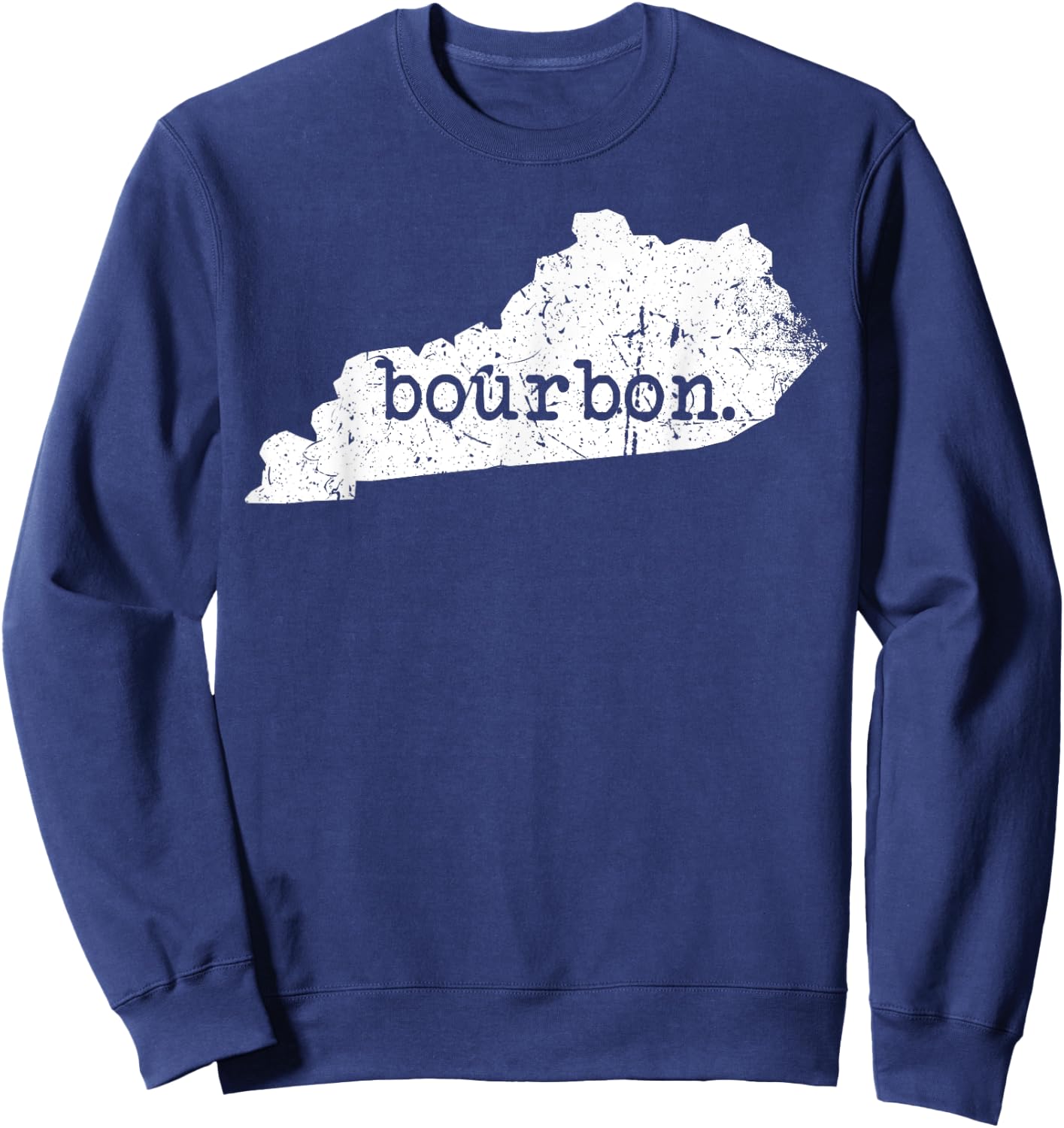 Weathered Kentucky Bourbon Trail Whiskey State Outline Sweatshirt - Sweatshirt | Navy