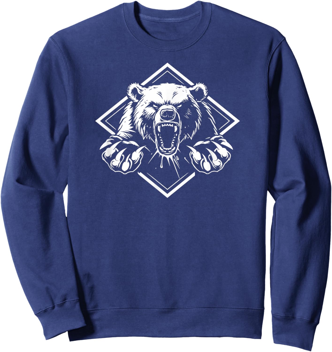 Angry Bear Grizzly Bears Wildlife Mountains Animal Sweatshirt - Sweatshirt | Navy