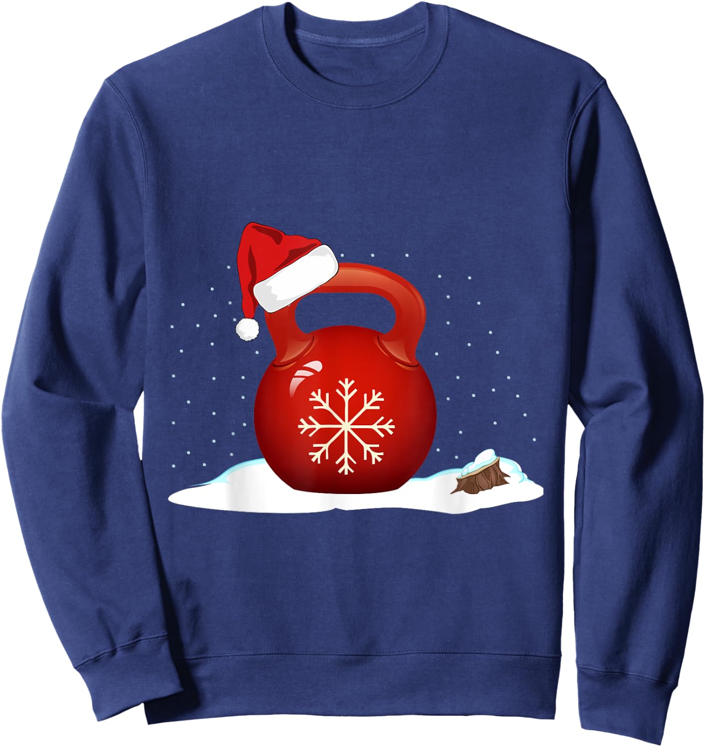 Santa Christmas Kettlebell Exercise Sweatshirt - Sweatshirt | Navy