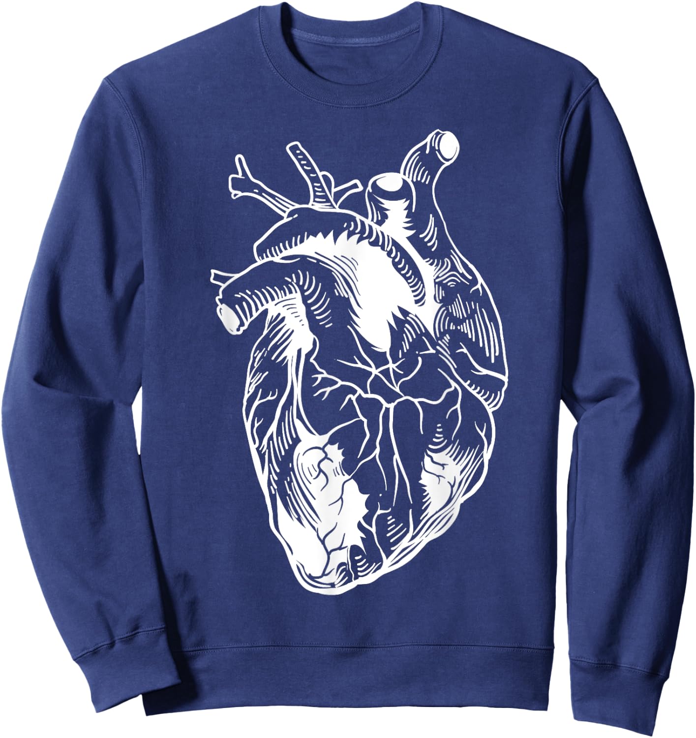 Funny Vintage Cardiology Heart Anatomy | Cool Doctor Gift Sweatshirt - Sweatshirt | Navy