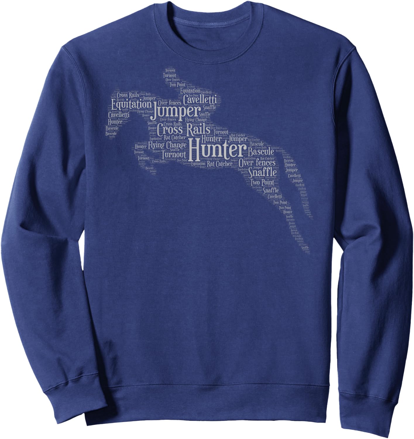 Horse Lovers and Gifts Hunter Jumper Equestrian Black -Adults Classic Fit Short Sleeve S Sweatshirt - Sweatshirt | Navy
