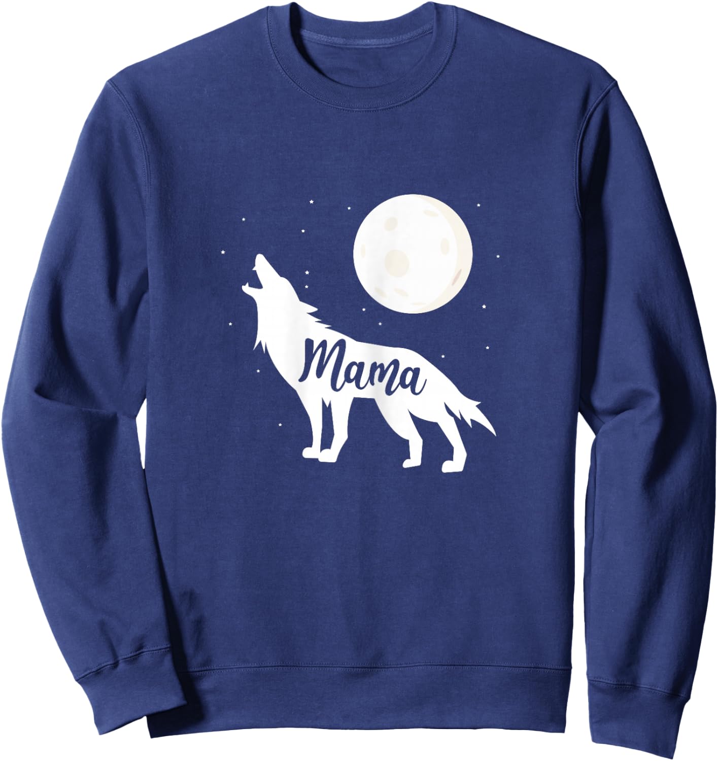 Mama Wolf Wolves Full Moon Mother's Day Sweatshirt - Sweatshirt | Navy