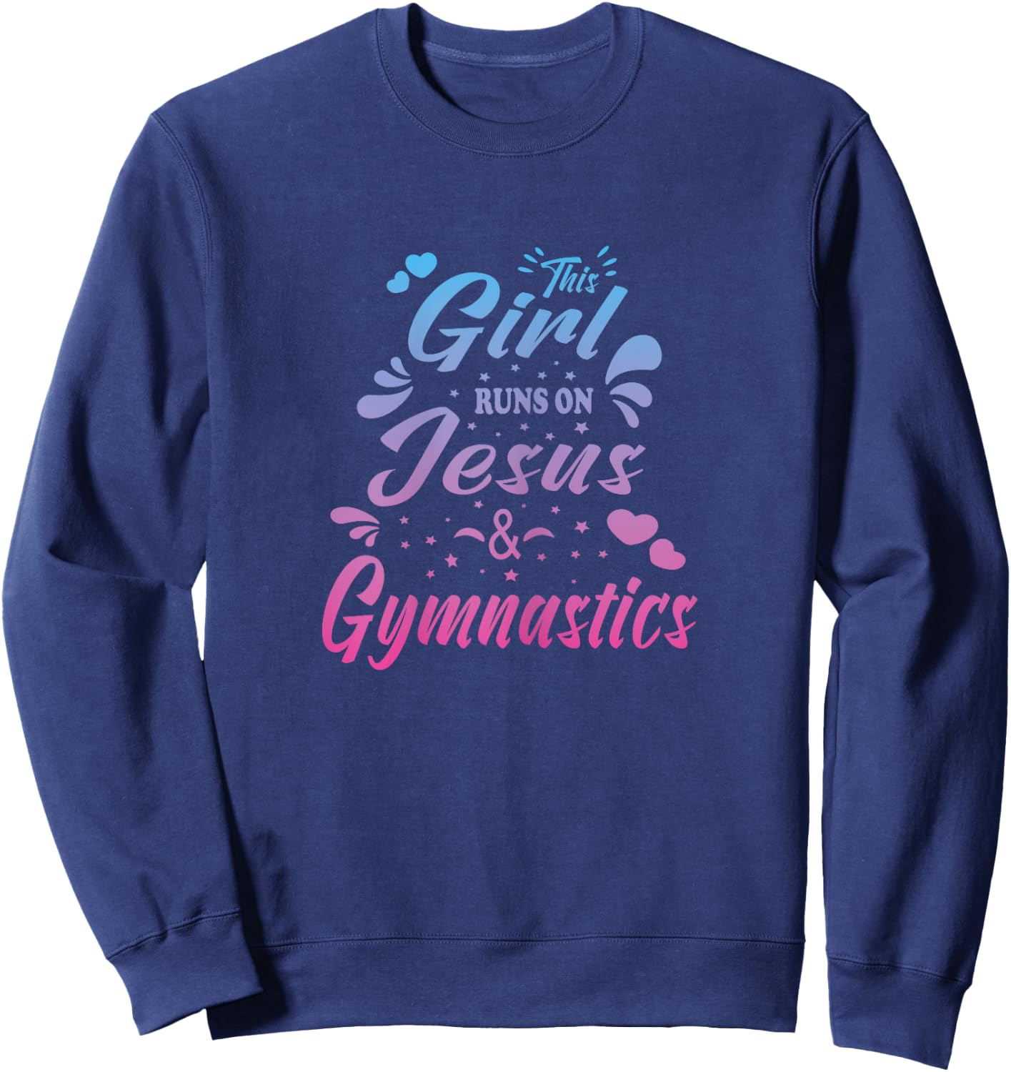 This Girl Runs On Jesus And Gymnastics Christian Women Kid Sweatshirt - Sweatshirt | Navy