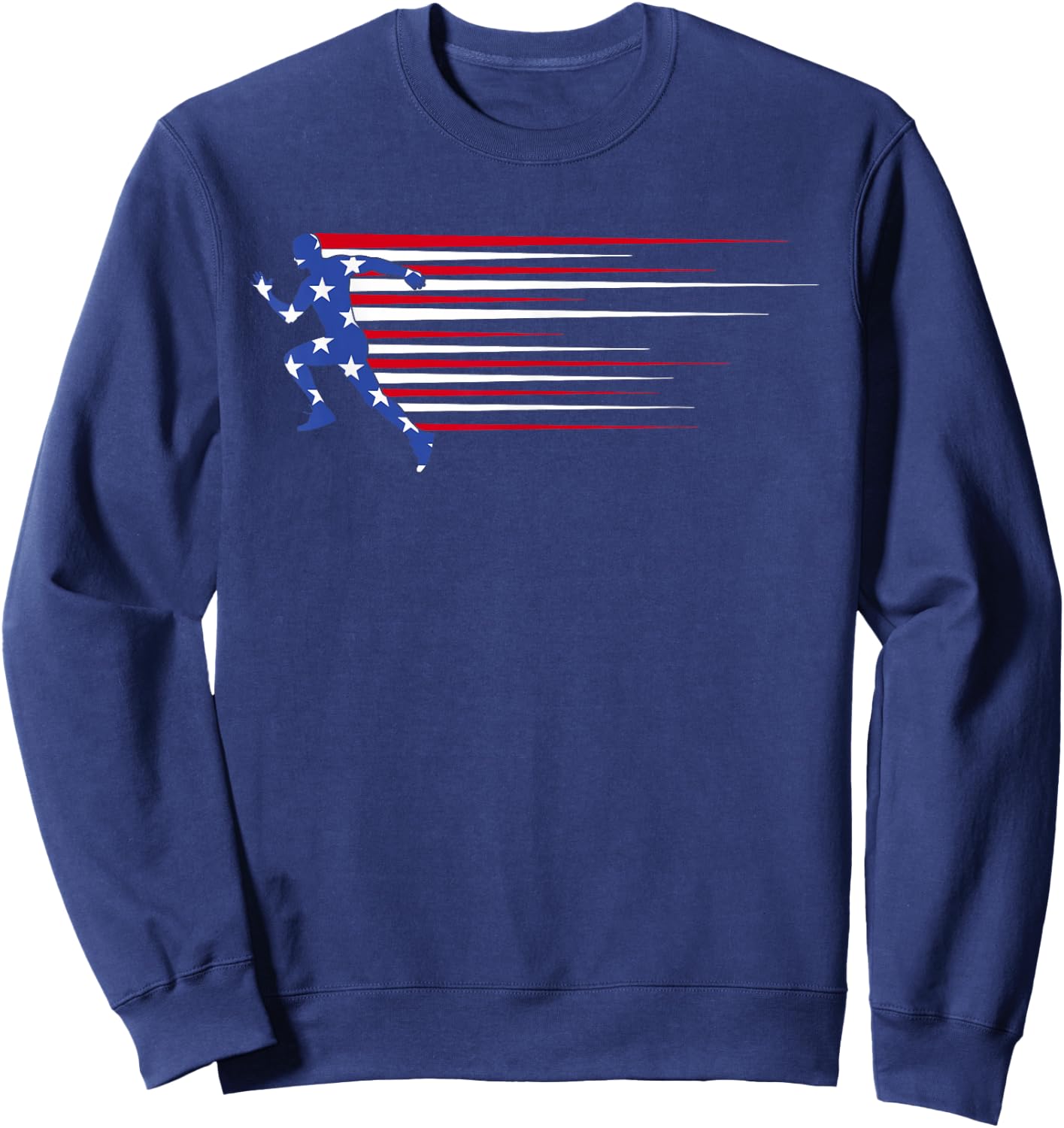 Best USA American Flag Track and Field Gift Team Men Women Sweatshirt - Sweatshirt | Navy