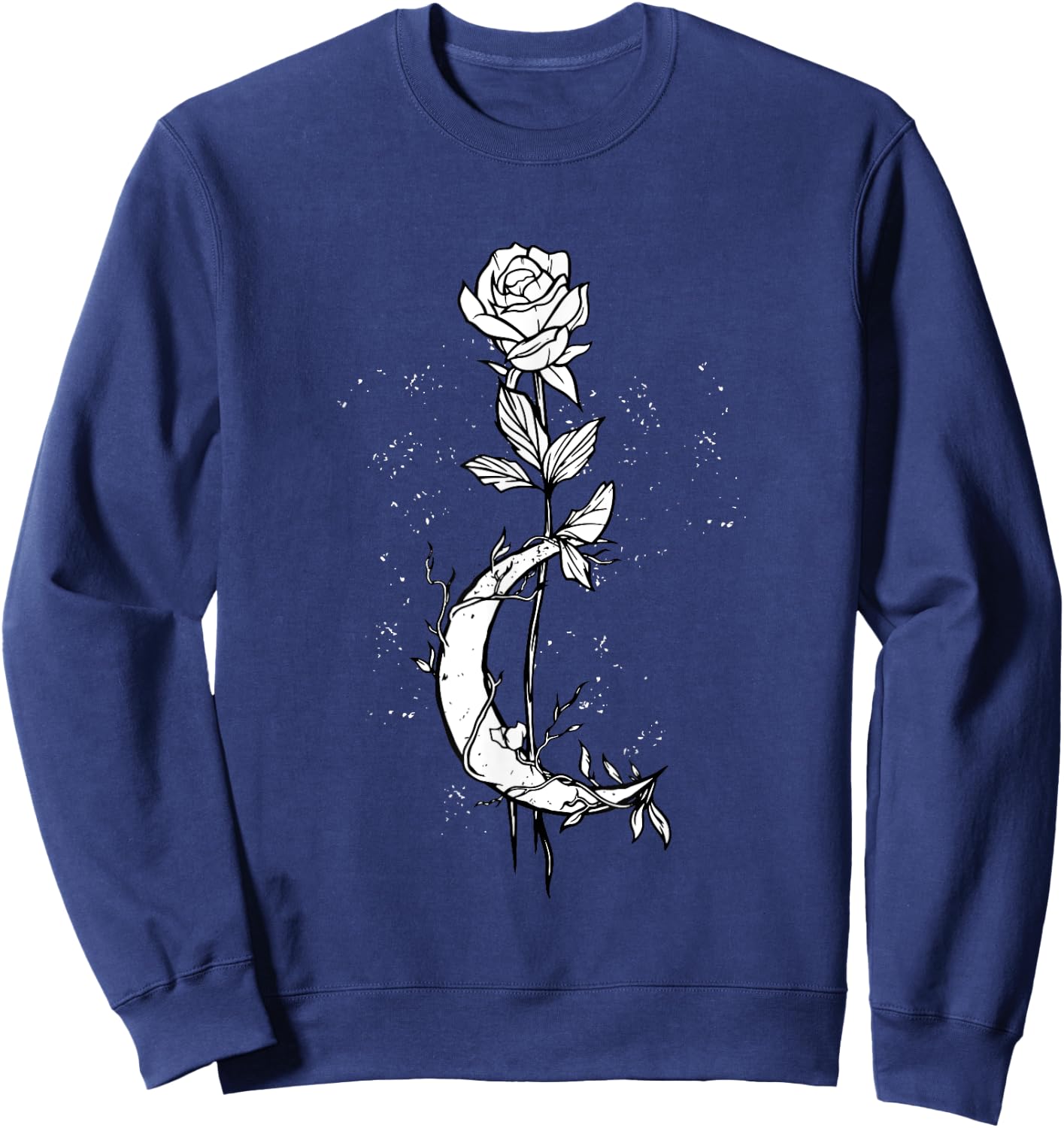 Occult Moon Rose Gothic Moon Rose Witchcraft Esoteric Goth Sweatshirt - Sweatshirt | Navy