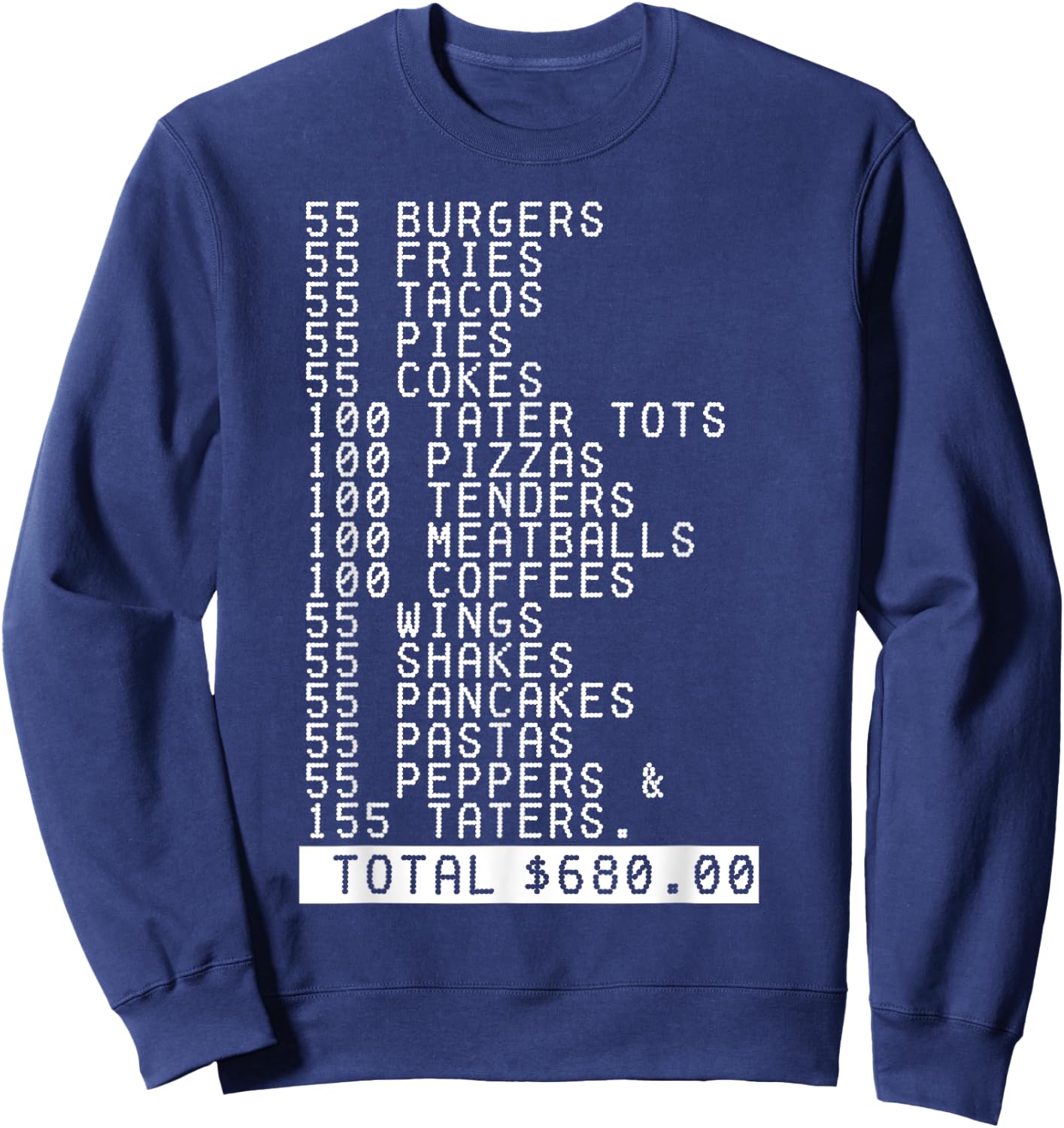 55 Burgers 55 Fries I Think You Should Leave Funny Sweatshirt - Sweatshirt | Navy