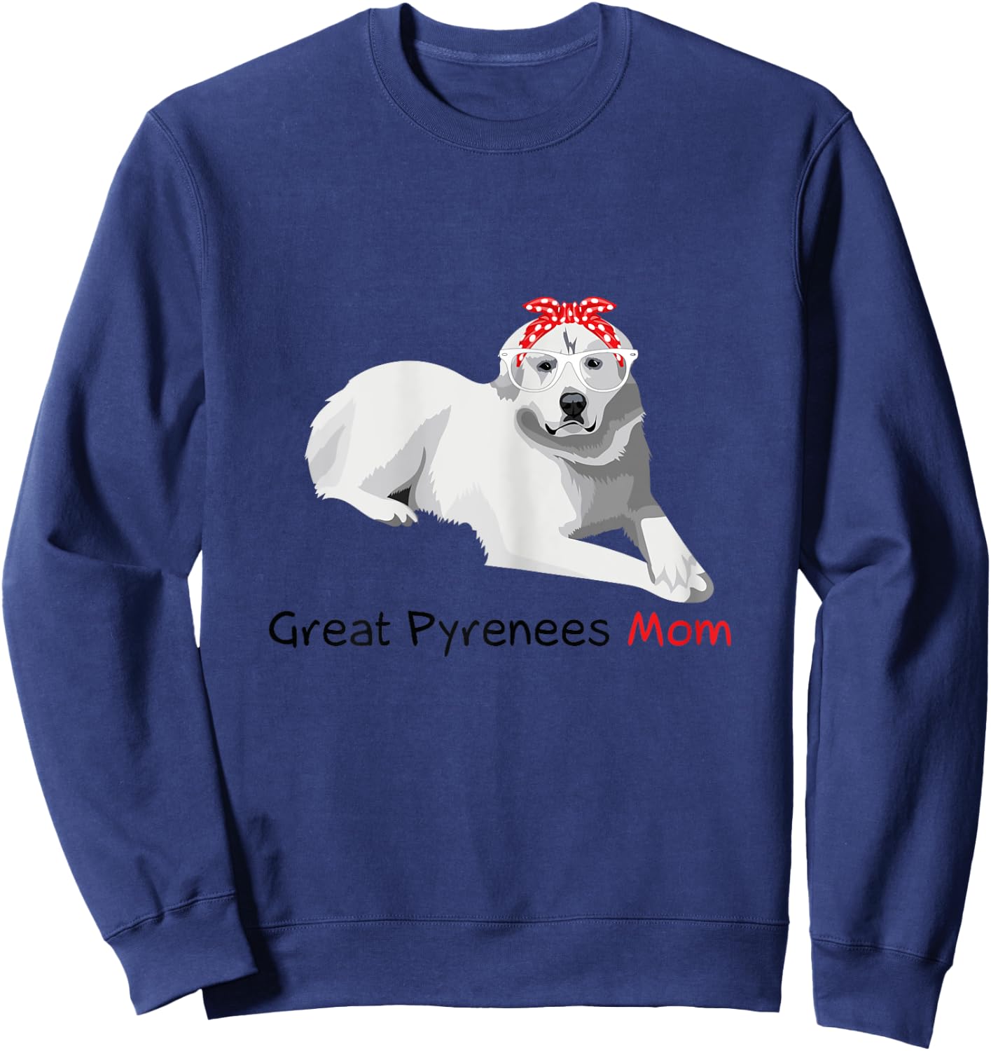 Great Pyrenees Mom Bandana Patou Sweatshirt - Sweatshirt | Navy