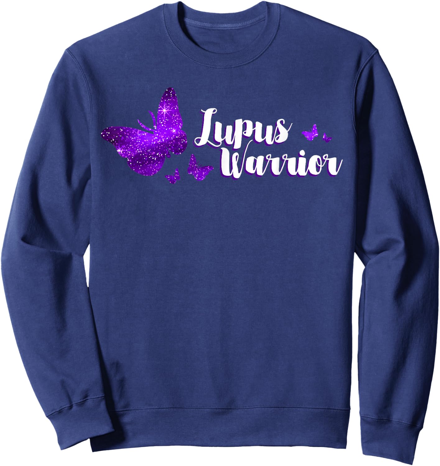 Lupus Warrior Purple Ribbon Autoantibodies Immune System Sweatshirt - Sweatshirt | Navy