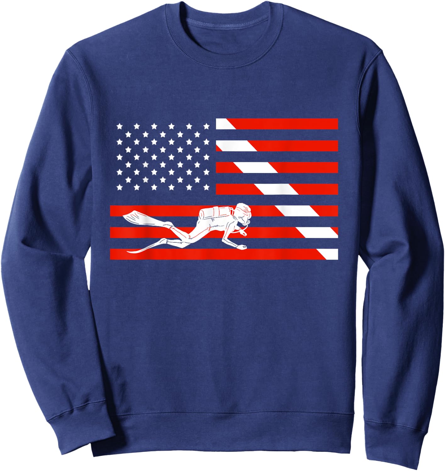 American Scuba Diver Flag Cool Scuba Dive Flag Diver Gift Sweatshirt - Sweatshirt | Navy