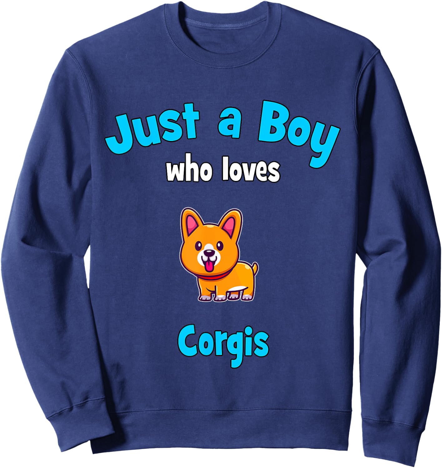 Corgi Shirt for Boys | Kids Corgi Sweatshirt - Sweatshirt | Navy