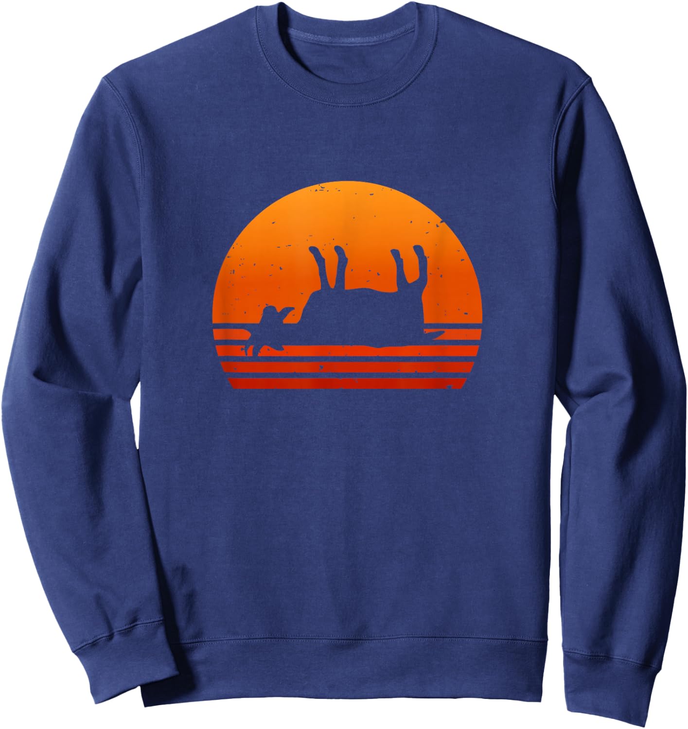 Funny Distressed Vintage Fainting Goat Animal Lover Sweatshirt - Sweatshirt | Navy