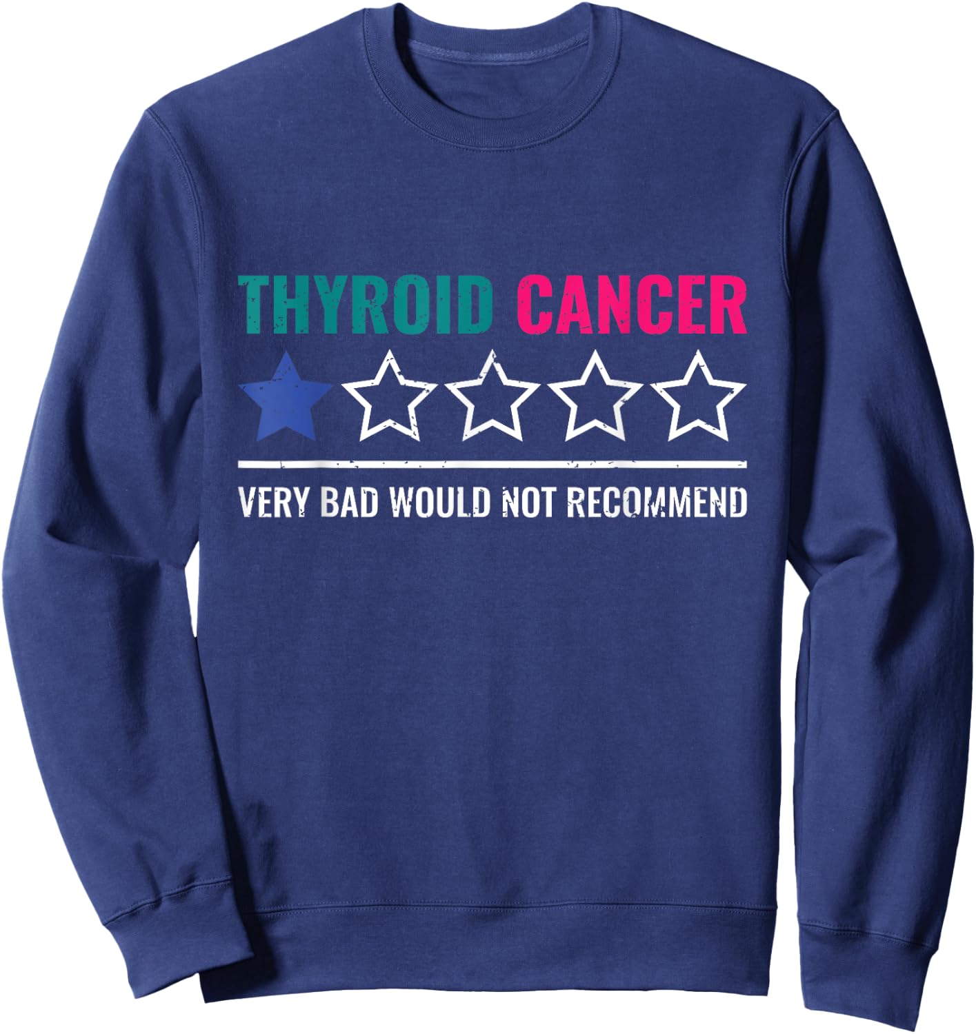 Thyroid Cancer Would Not Recommend Thyroid Cancer Survivor Sweatshirt - Sweatshirt | Navy