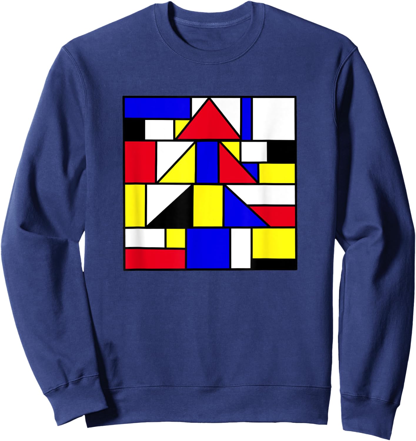 Mondrian inspired abstract primary colors geometric Sweatshirt - Sweatshirt | Navy