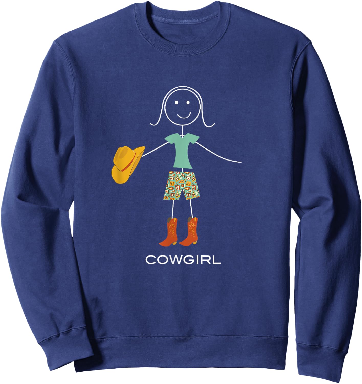 Funny Women's Cowgirl Girl Rodeo Horse Rancher Sweatshirt - Sweatshirt | Navy