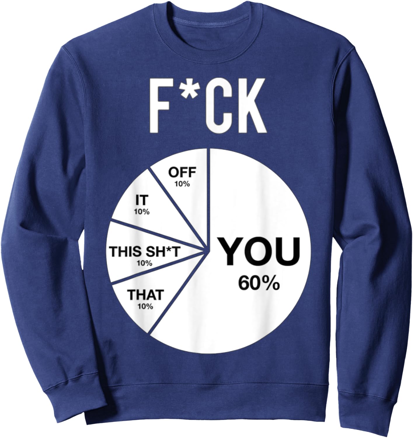 Fck You Pie Chart Maths Lover Cute Cool Humorous Funny Sweatshirt - Sweatshirt | Navy