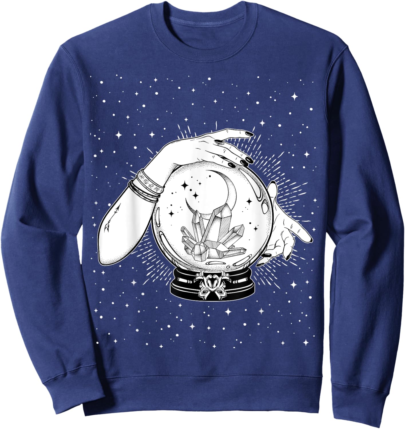 Vintage Witchy Mystic Fortune Teller Magical Crystal Ball Sweatshirt - Sweatshirt | Navy