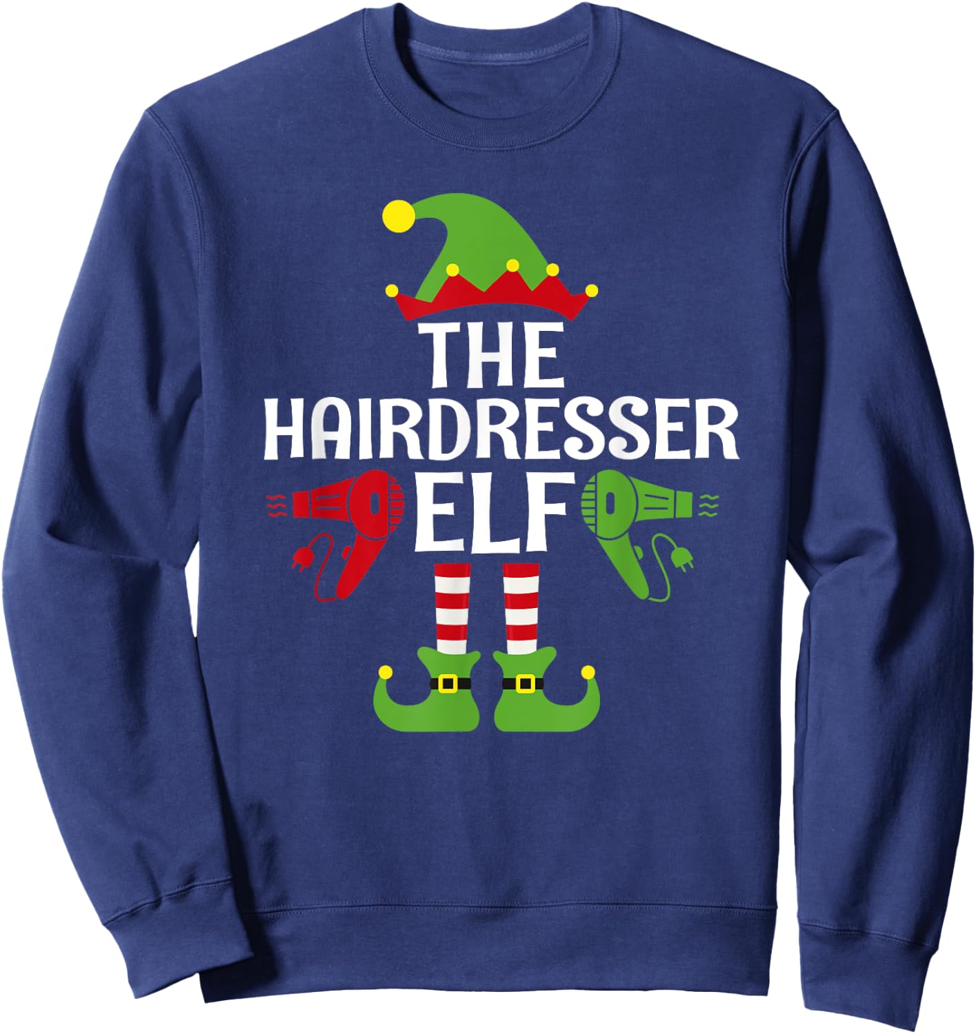 Hairdresser Elf Family Matching Group Christmas Sweatshirt - Sweatshirt | Navy