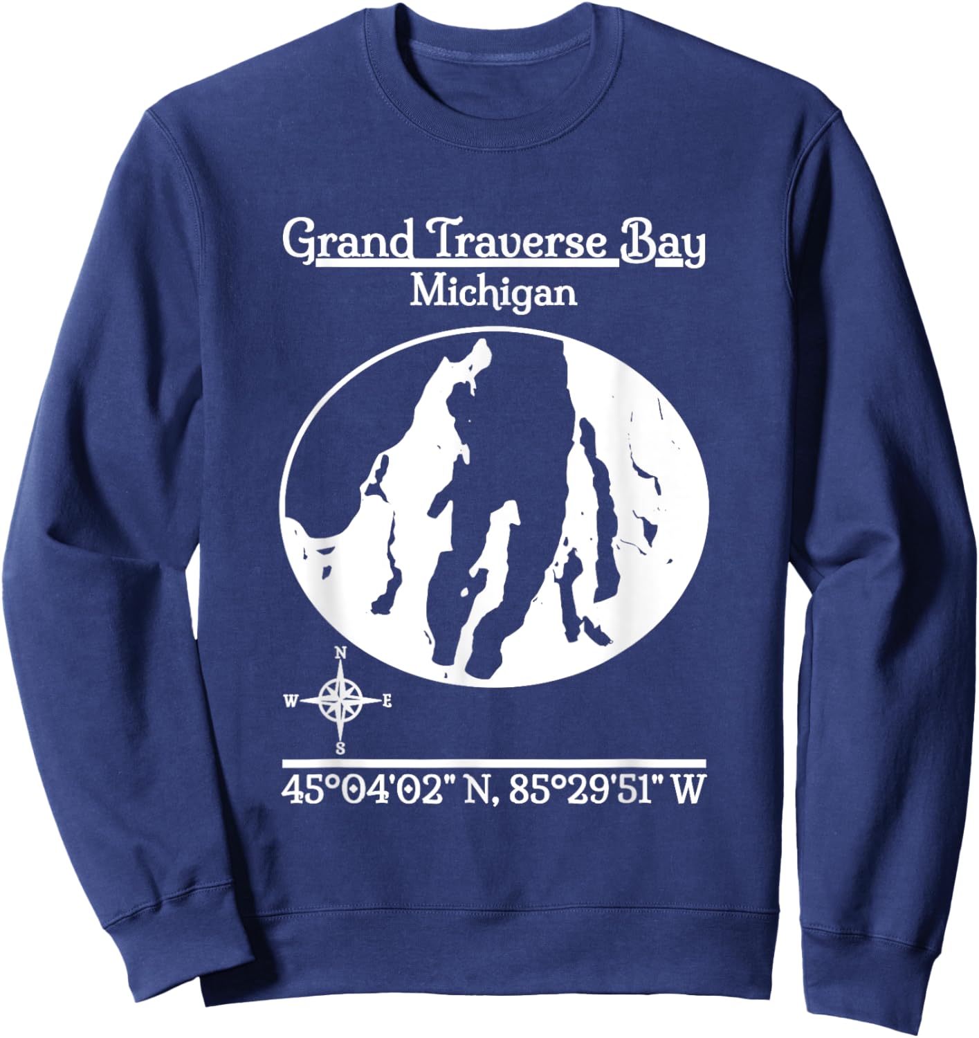 Grand Traverse Bay - Michigan Sweatshirt - Sweatshirt | Navy