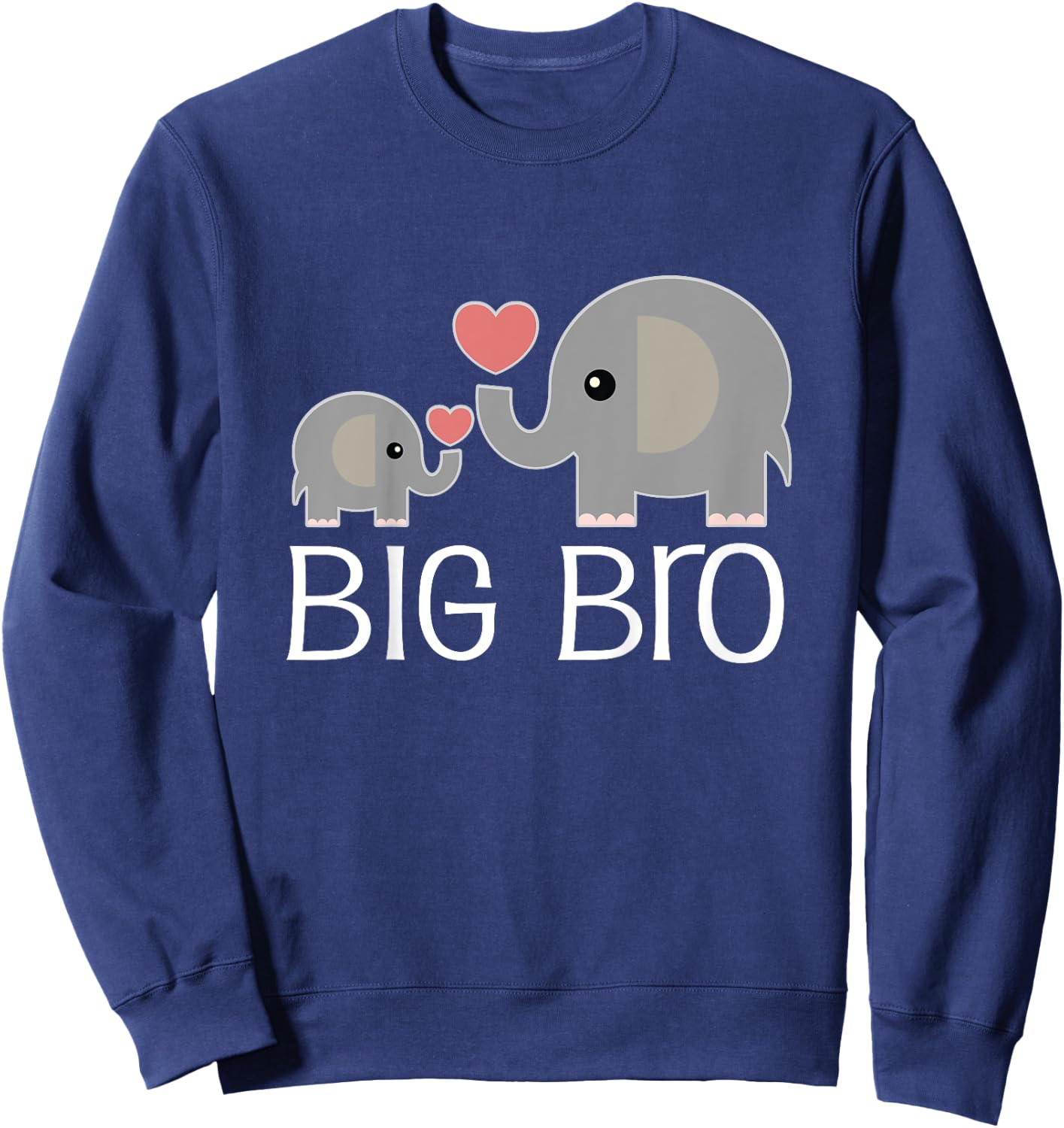 Kids Brother Cute Big Bro Announcement Elephant Sweatshirt - Sweatshirt | Navy