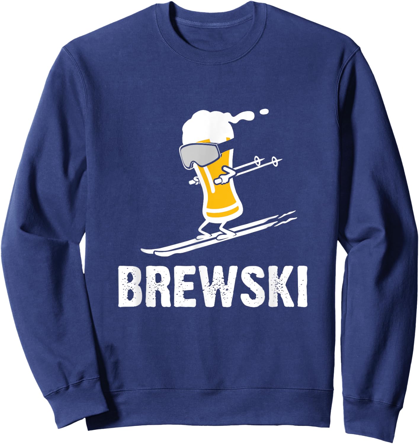 Brewski skiing beer Sweatshirt - Sweatshirt | Navy