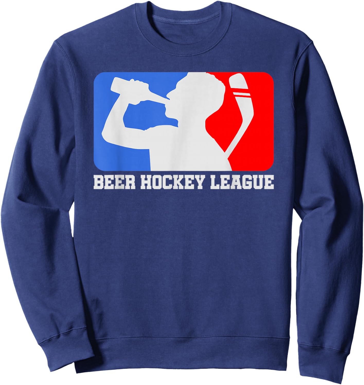 Cool Beer Hockey League Ice-Hockey Gift Sweatshirt - Sweatshirt | Navy