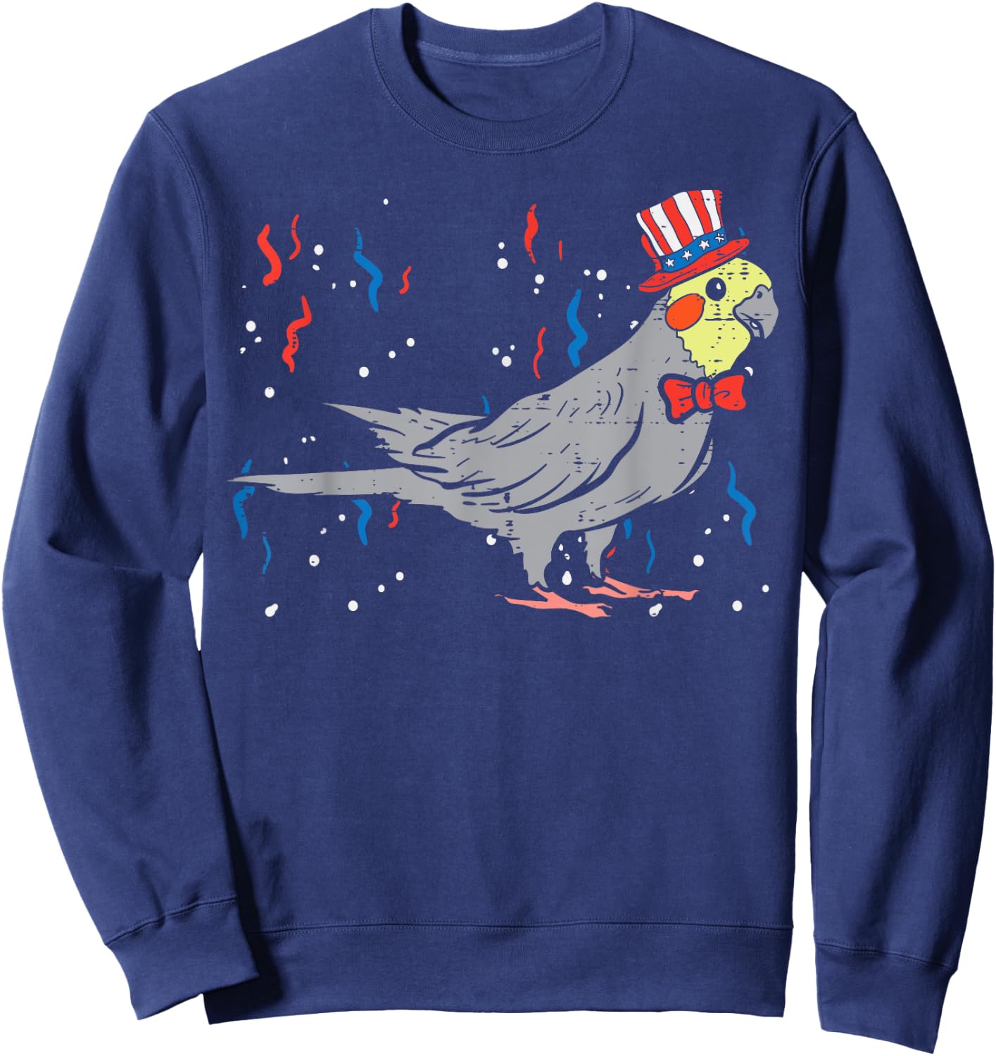 Cockatiel Bird American Flag USA 4th Of July Fourth Animal Sweatshirt - Sweatshirt | Navy