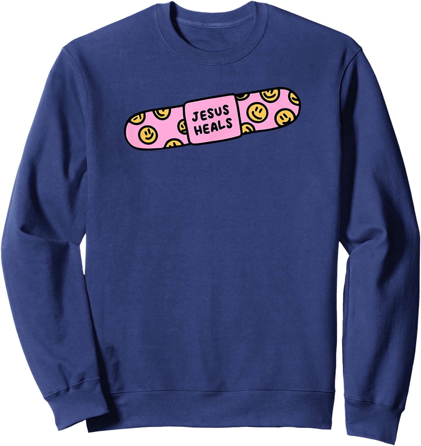 Jesus heal Funny Christian Faith Healer Healing Sweatshirt - Sweatshirt | Navy