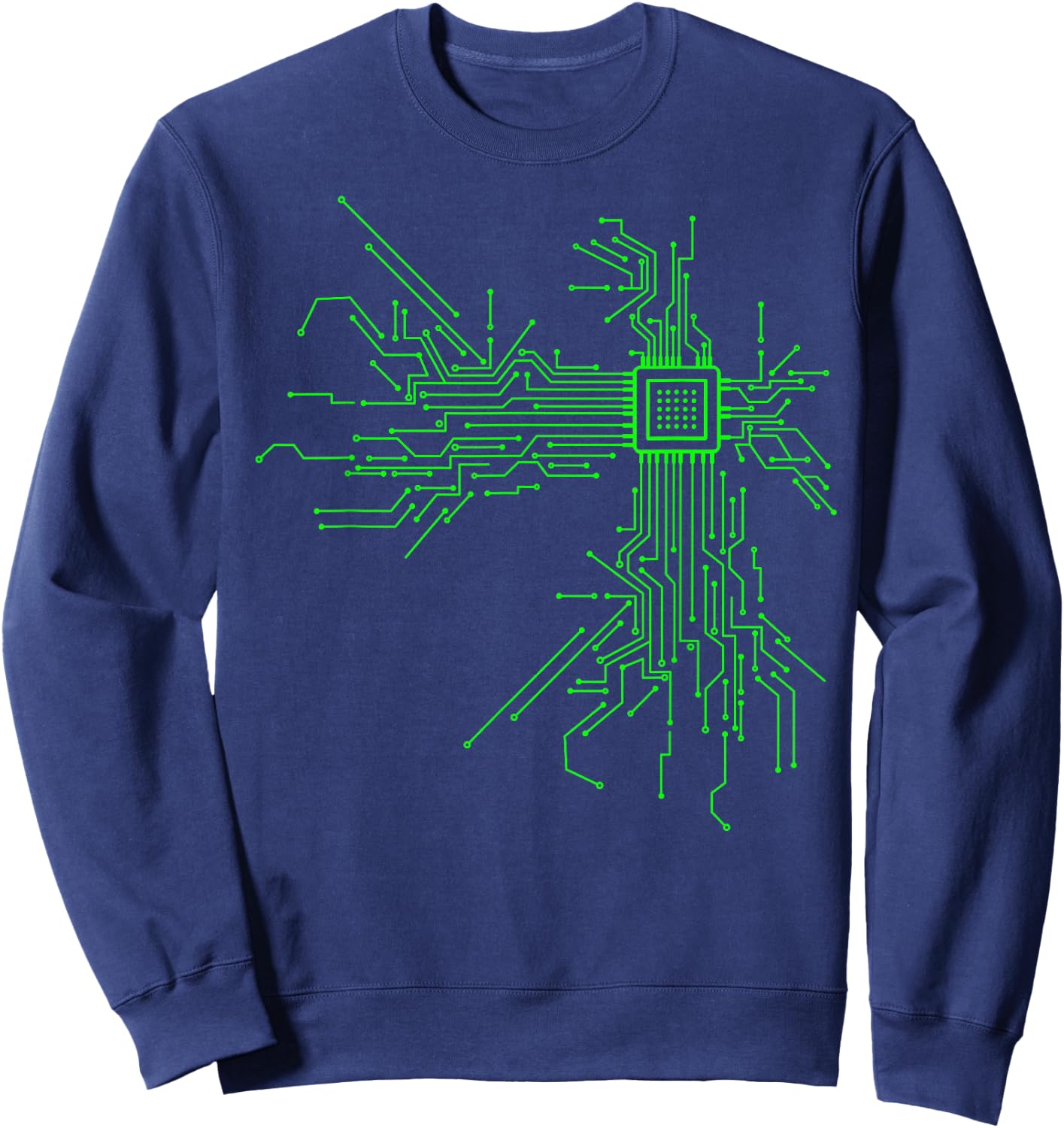 CPU Heart Circuit Board Funny Programmer Technology Core Sweatshirt - Sweatshirt | Navy