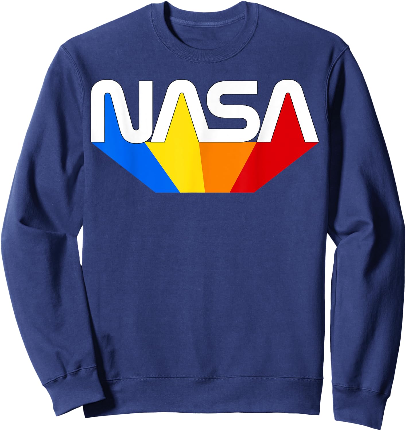Officially Licensed NASA Worm Color Blue Yellow Orange Red Sweatshirt - Sweatshirt | Navy