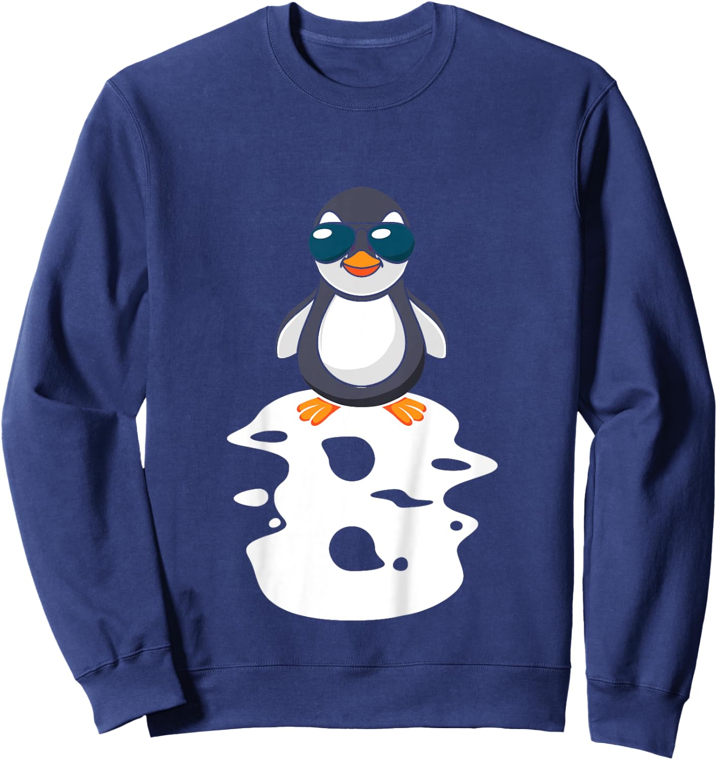 I Am Already 8 Years Old Penguin 8th Birthday Sweatshirt - Sweatshirt | Navy
