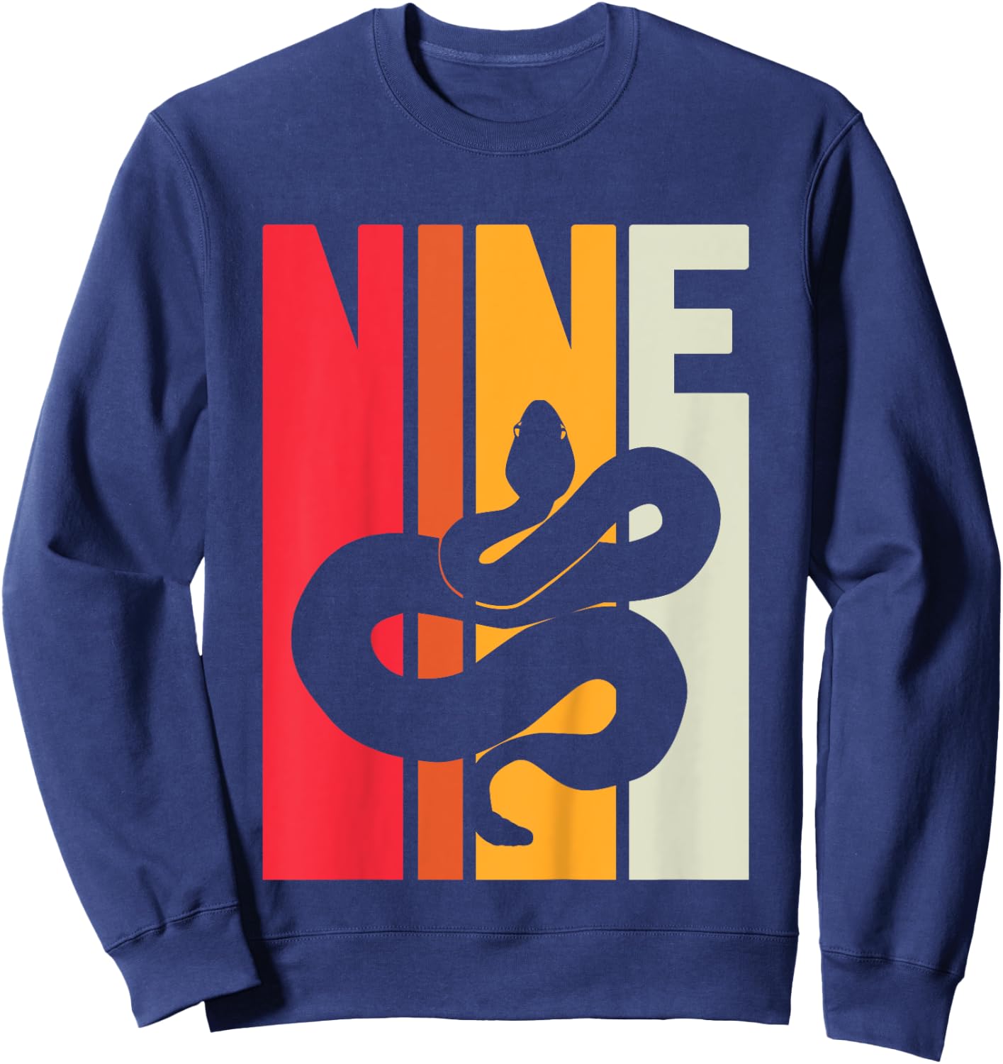 9th Birthday Vintage Snake Lover Pet Reptile 9 Years Old Sweatshirt - Sweatshirt | Navy