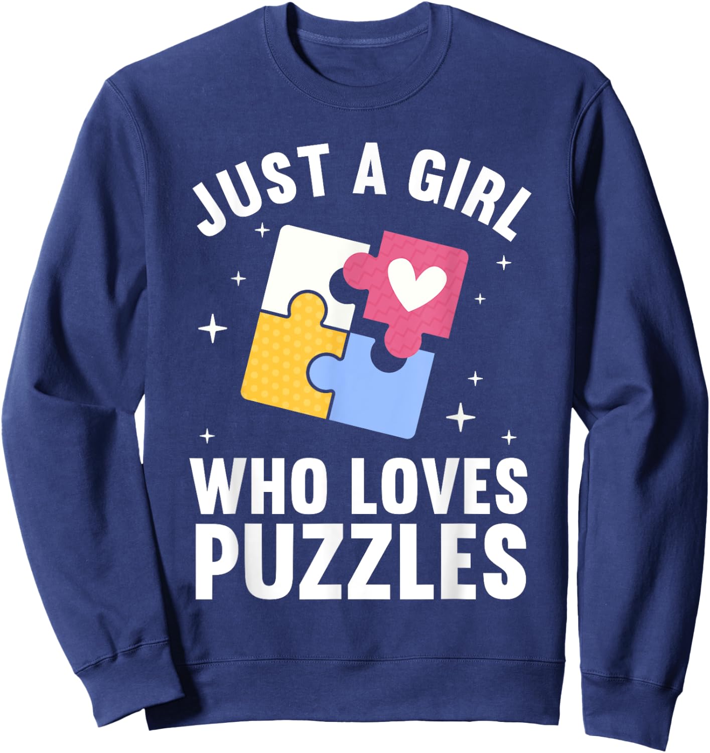 Best Puzzle Art Girls Jigsaw Piece Puzzle Lovers Sweatshirt - Sweatshirt | Navy